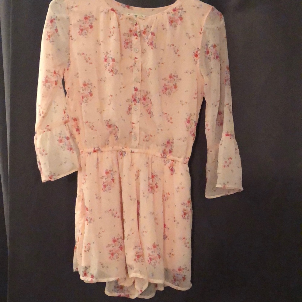 Abercrombie kids light pink floral romper.